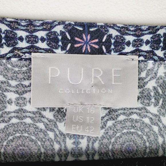 Pure Collection Circular Geometric Viscose Lagenlook Dress Sz 12 - Picture 4 of 10